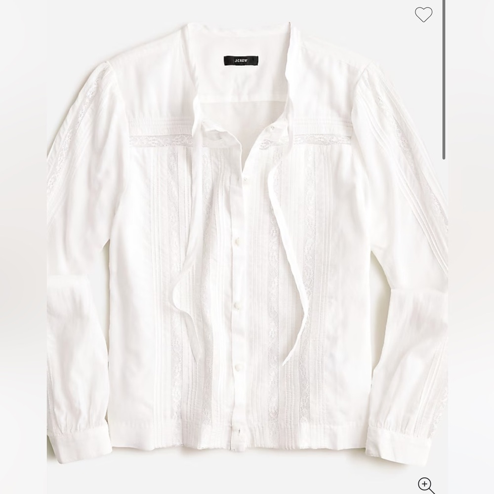 J. Crew Tie-Neck Lace Top